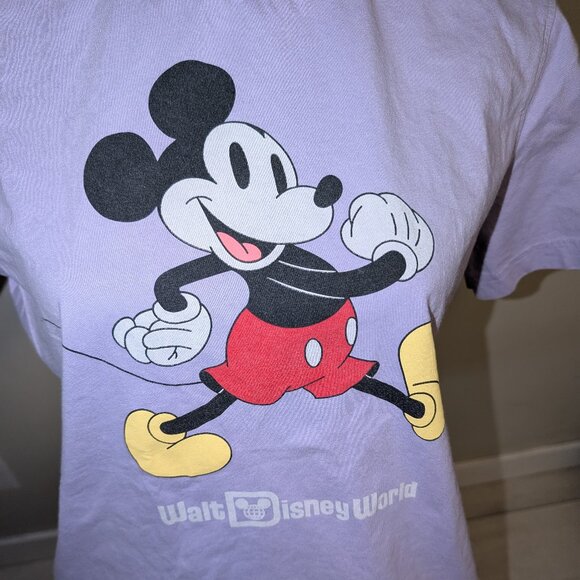 Vintage Classic Mickey Mouse Lavender T Shirt Top Womens Size M - Picture 2 of 3